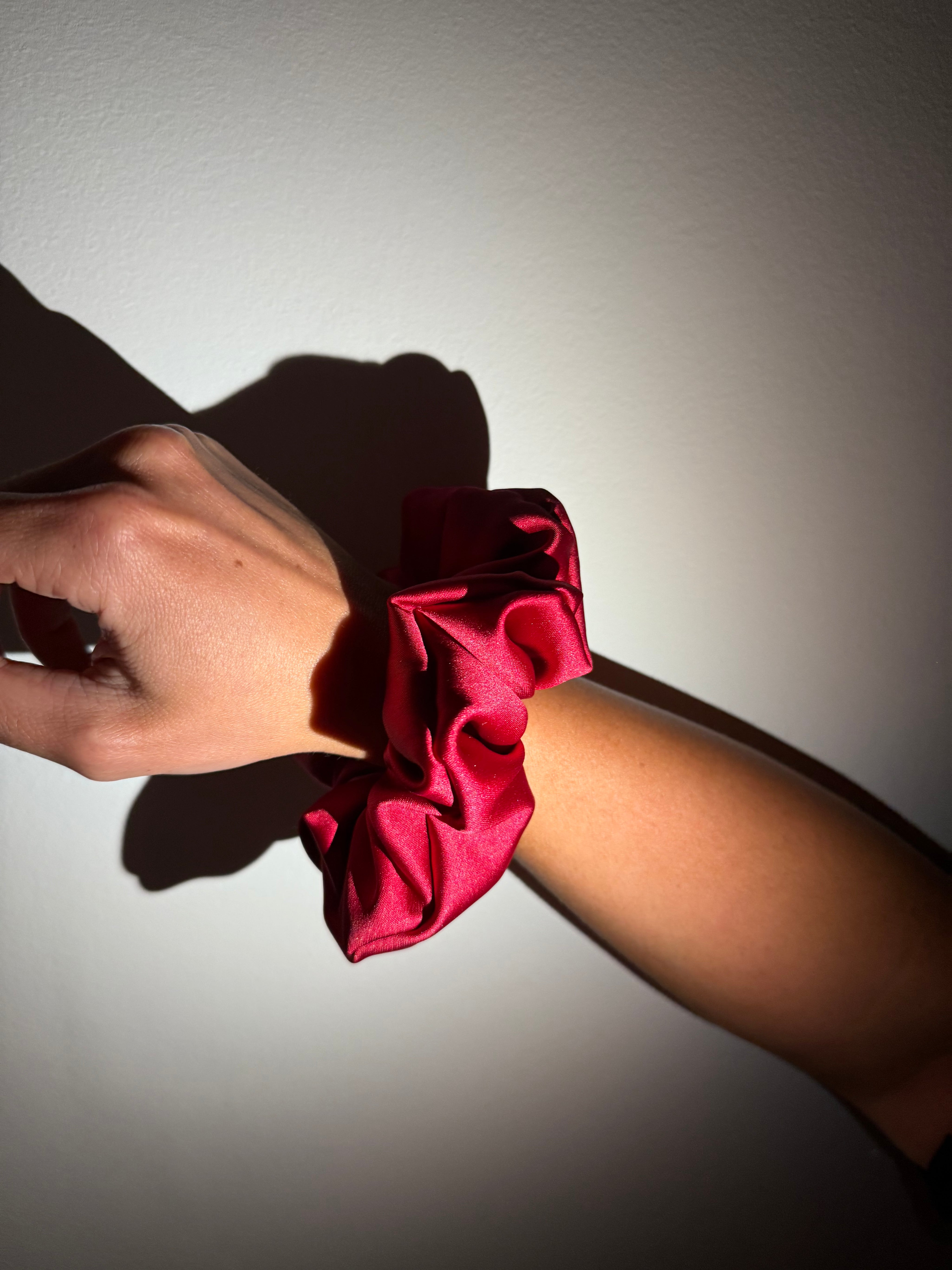 Scrunchies Raso - Rosso Bordeaux
