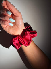Scrunchies Raso - Rosso Bordeaux