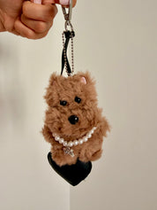 Charm Cagnolino Peloso Cuore Nero