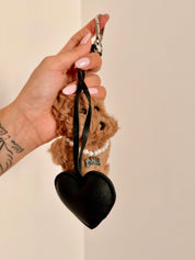 Charm Cagnolino Peloso Cuore Nero