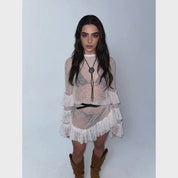 Abito in Pizzo e Voilà Trasparente Fatto a Mano | Boho Chic